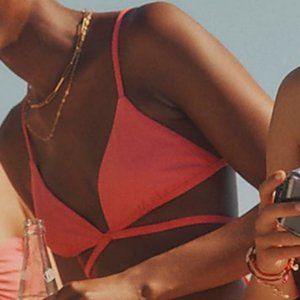 Jcrew two pieces pink swim suit bikini top & high rise bikini bottom/xsmall